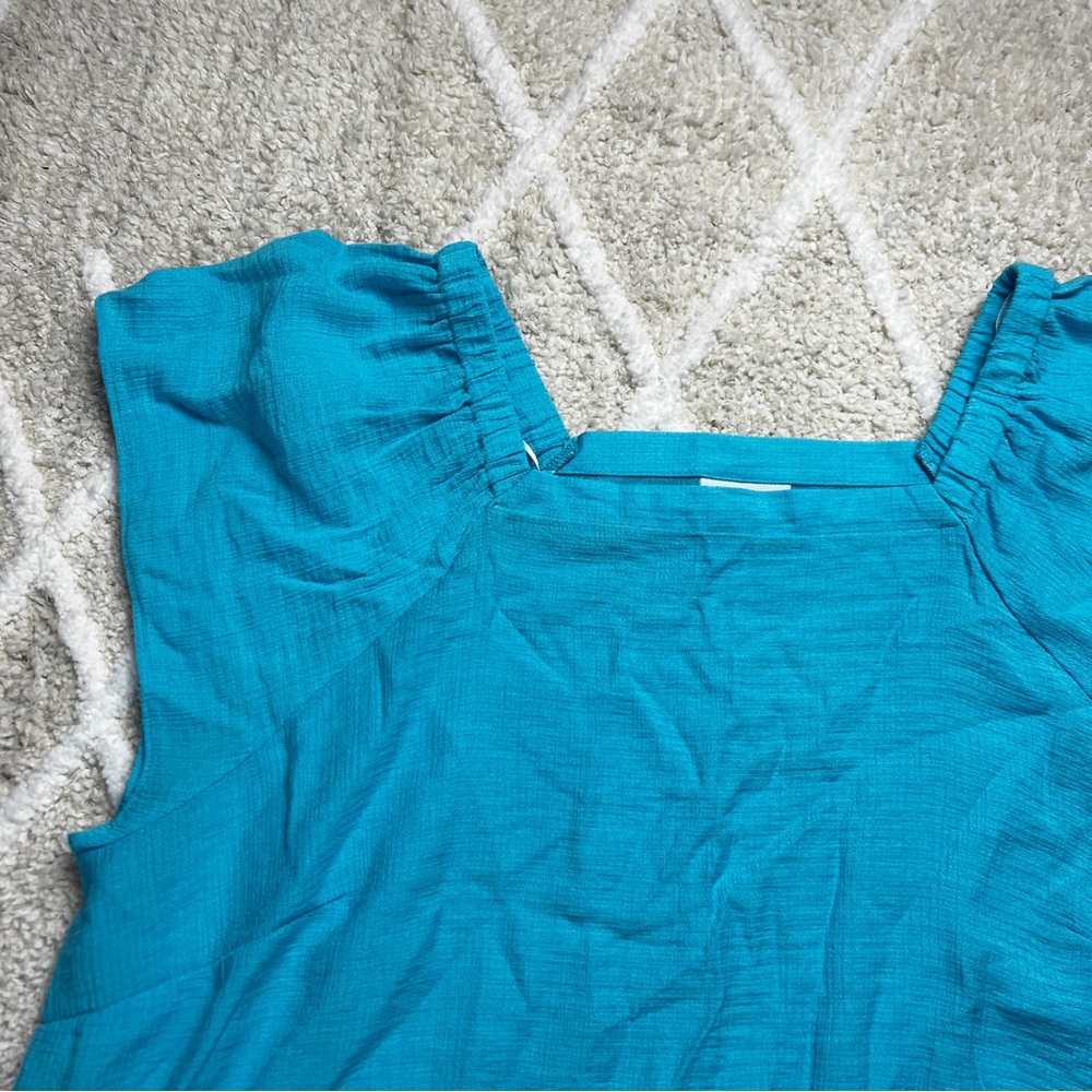 Liz Claiborne Women’s Blue Blouse Ruffle XXL or 2X
